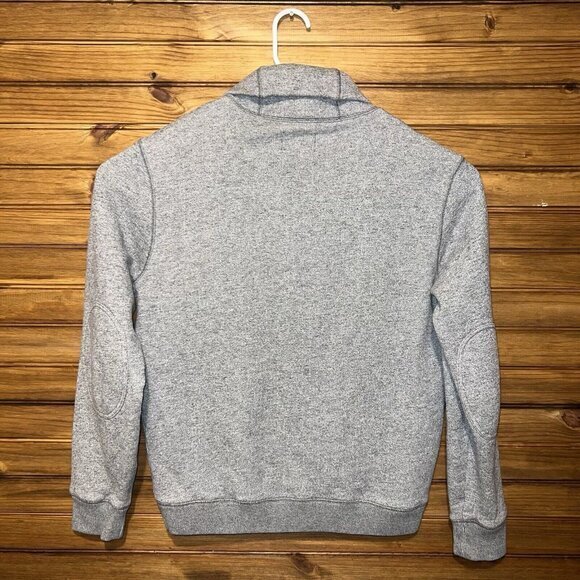 Pendleton Sweater Mens Size Medium Elbow Patch Cowl Neck Pullover Gray Cotton - Picture 2 of 9